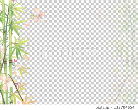 竹の白バックのイラスト素材、背景 132704654