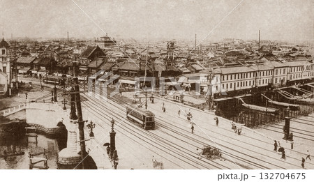 古写真 1918-1933年 東京 日本橋のパノラマ 古写真 1918-1933年 東京 日本橋のパノラマ 132704675