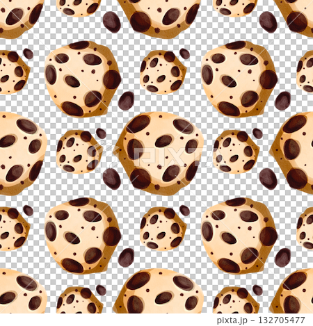 Seamless pattern Gingerbread with chocolate. Delicious hand-drawn cookies. Watercolor illustration of the dessert. Winter holiday atmosphere. Seamless pattern Gingerbread with chocolate. Delicious hand-drawn cookies. Watercolor illustration of the dessert. Winter holiday atmosphere. 132705477
