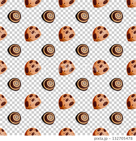 Seamless pattern with heart-shaped gingerbread cookies, chocolate candies. Delicious hand-drawn sweets. Watercolor illustration of the dessert. Winter holiday atmosphere. Seamless pattern with heart-shaped gingerbread cookies, chocolate candies. Delicious hand-drawn sweets. Watercolor illustration of the dessert. Winter holiday atmosphere. 132705478