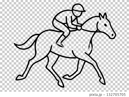 馬と騎手の年賀状イラスト 馬と騎手の年賀状イラスト 132705705