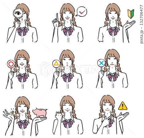 女子高生の表情いろいろ　ノーマル3 132706477