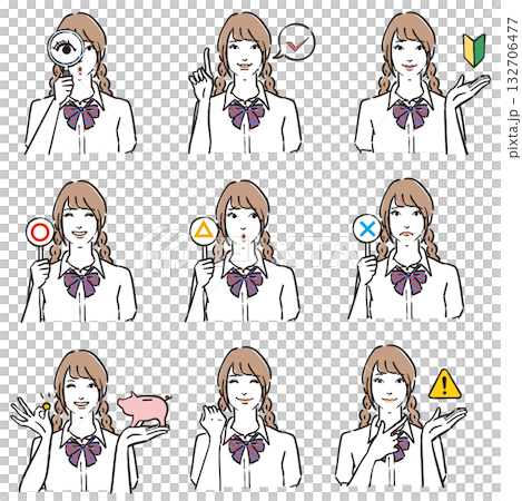 女子高生の表情いろいろ　ノーマル3 132706477