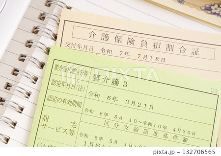 要介護3の被保険者証と負担割合証 132706565