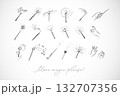 Magic wands and hand gestures with sparkles and stars in a clean vector doodle style on white background 132707356