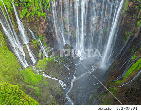 Aerial view The most beautiful waterfalls in Indonesia is Tumpak Sewu Waterfall Aerial view The most beautiful waterfalls in Indonesia is Tumpak Sewu Waterfall 132707591