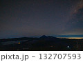 Aerial view the first light shine on Bromo volcano group twilight. 132707593