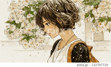 考え事をしている女性 132707720