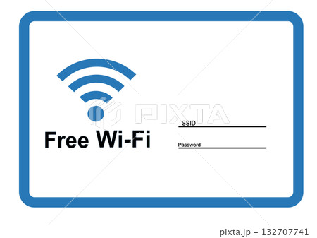 Wi-Fiマーク フリーWi-Fi,A4サイズ,ポスター,SSID,パスワード,掲示, Wi-Fiマーク フリーWi-Fi,A4サイズ,ポスター,SSID,パスワード,掲示, 132707741
