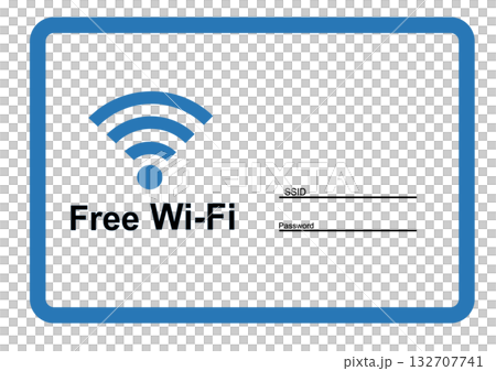 Wi-Fiマーク フリーWi-Fi,A4サイズ,ポスター,SSID,パスワード,掲示, Wi-Fiマーク フリーWi-Fi,A4サイズ,ポスター,SSID,パスワード,掲示, 132707741