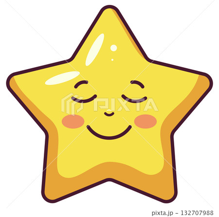 Cute Smiling Star Cartoon Illustration 132707988