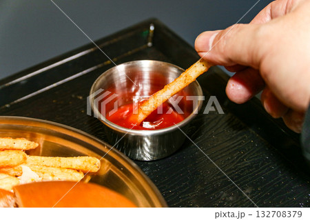 Fast food. Potato French fries 132708379