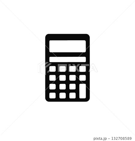 calculator icon silhouette digital math tool for school office finance accounting and education isolated illustration calculator icon silhouette digital math tool for school office finance accounting and education isolated illustration 132708589