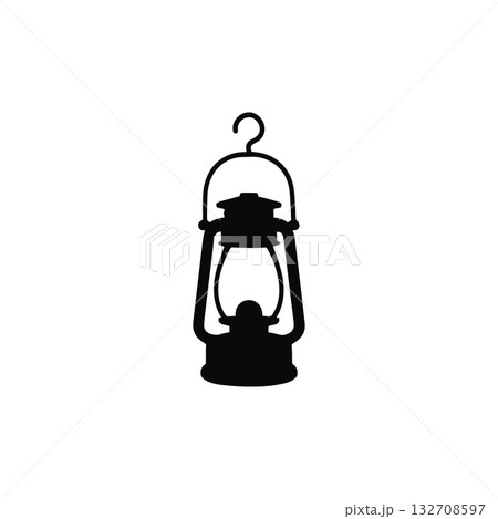 camping lantern silhouette outdoor light isolated on white background 132708597