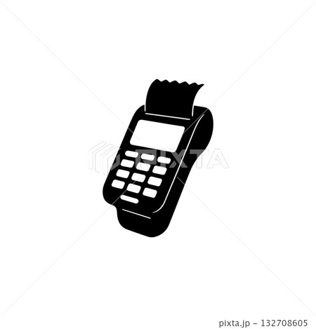 card payment terminal silhouette pos machine isolated on white background 132708605