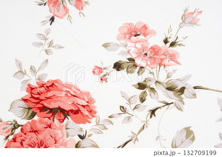 Fragment of colorful retro tapestry textile pattern with floral ornament. Fragment of colorful retro tapestry textile pattern with floral ornament. 132709199