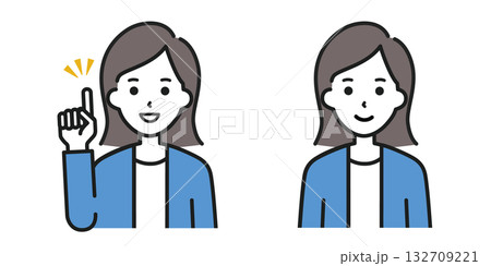 笑顔で指さし案内をする女性ビジネスパーソン 132709221