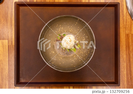 Korean food. Cold buckwheat noodles 132709256
