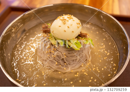 Korean food. Cold buckwheat noodles 132709259