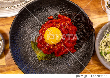 Korean food. Korean beef tartare Korean food. Korean beef tartare 132709367