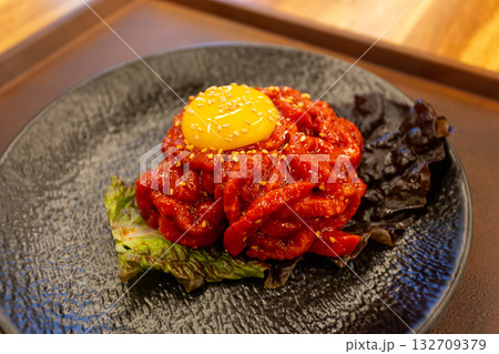 Korean food. Korean beef tartare 132709379