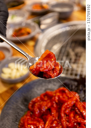 Korean food. Korean beef tartare Korean food. Korean beef tartare 132709392