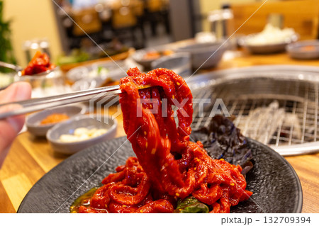 Korean food. Korean beef tartare 132709394