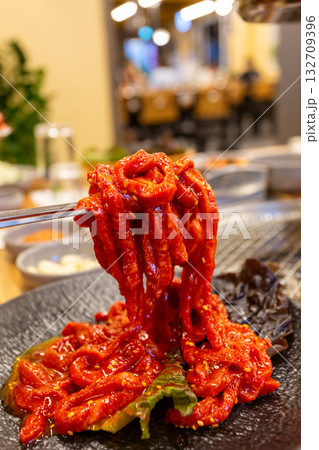 Korean food. Korean beef tartare Korean food. Korean beef tartare 132709396