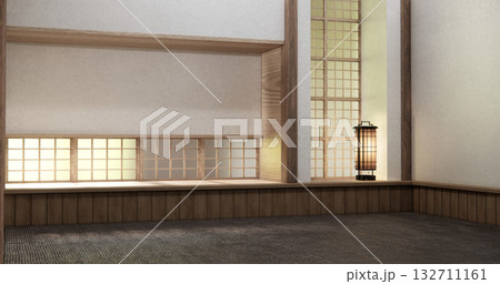 Muji style, Empty wooden room,Cleaning japandi room interior, 3D rendering 132711161
