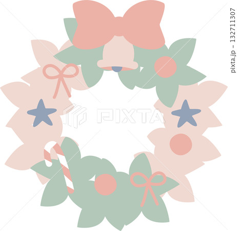 wreath winter christmas ornaments decoration element, flat png illustration cartoon design wreath winter christmas ornaments decoration element, flat png illustration cartoon design 132711307