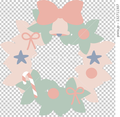 wreath winter christmas ornaments decoration element, flat png illustration cartoon design wreath winter christmas ornaments decoration element, flat png illustration cartoon design 132711307