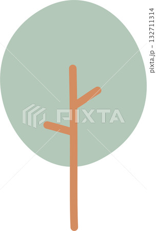 tree winter christmas ornaments decoration element, flat png illustration cartoon design 132711314