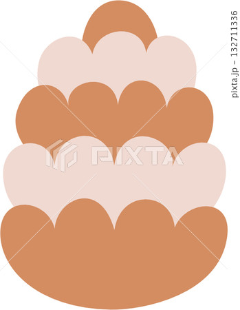 pine cone winter christmas ornaments decoration element, flat png illustration cartoon design 132711336