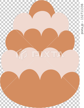 pine cone winter christmas ornaments decoration element, flat png illustration cartoon design 132711336