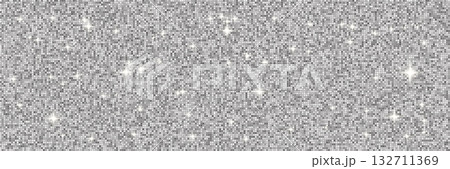 Grey square mosaic sequin background with disco ball shine and glimmer texture. Silver sparkle floor for glam party or abstract shimmer wall design. Vector illustration Grey square mosaic sequin background with disco ball shine and glimmer texture. Silver sparkle floor for glam party or abstract shimmer wall design. Vector illustration 132711369