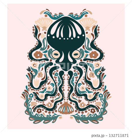 vector illustration with sea and ocean symbol vector illustration with sea and ocean symbol 132711871