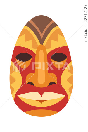 Cartoon tribal mask african culture 132712125