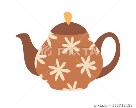 Brown porcelain teapot vintage kitchenware 132712155