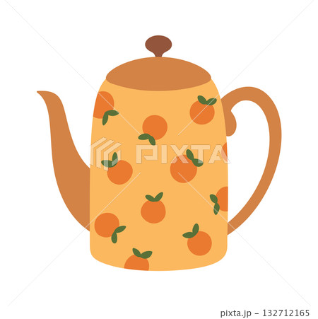 Teapot cute orange fruit design 132712165