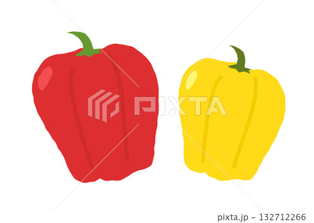 赤と黄色のパプリカ 132712266