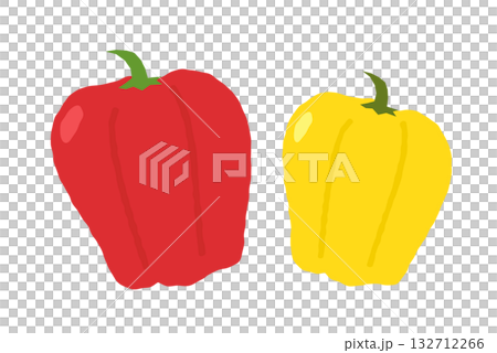 赤と黄色のパプリカ 132712266