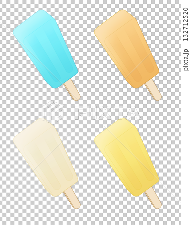 4種類のアイスキャンディーのイラスト 132712520