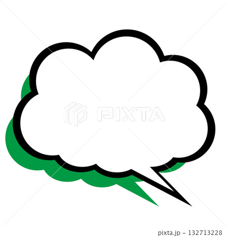 シンプルな吹き出しのイラスト　もこもこ 132713228