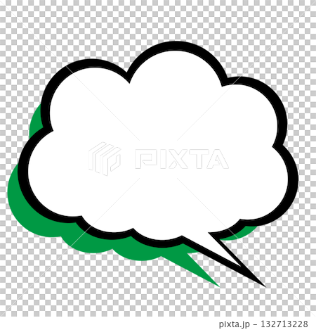 シンプルな吹き出しのイラスト　もこもこ 132713228
