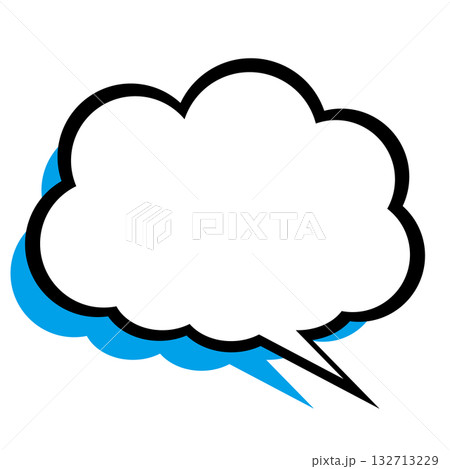 シンプルな吹き出しのイラスト もこもこ シンプルな吹き出しのイラスト もこもこ 132713229