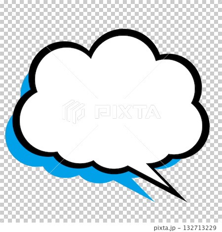 シンプルな吹き出しのイラスト もこもこ シンプルな吹き出しのイラスト もこもこ 132713229