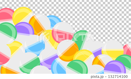 Colorful capsule background material (gachapon, toys) 132714100