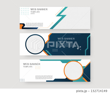 Web banner template set. Collection of horizontal banners design. Vector illustration. Web banner template set. Collection of horizontal banners design. Vector illustration. 132714149