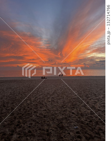 amazing sunset seaside resort vacation. High quality photo 132714766