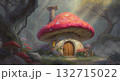イラスト風キノコの家 132715022